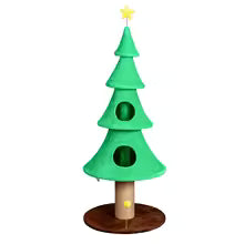 Large Christmas Tree Cat Tower | Multi-Level Cat Condo with Scratching Posts & Holiday Decor